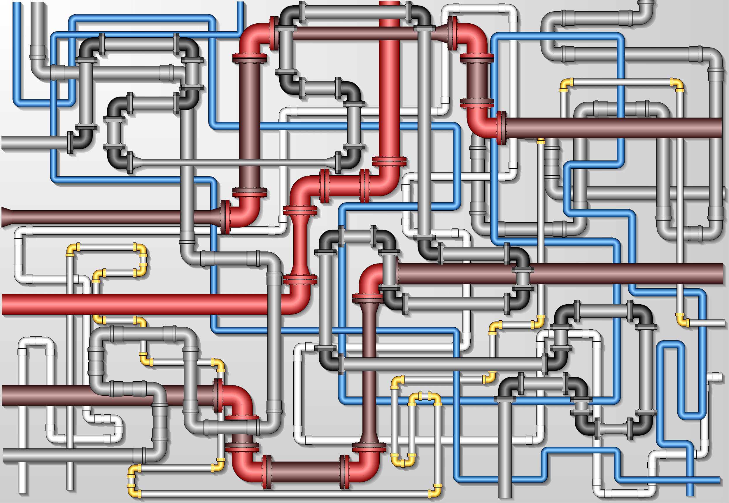 interweaving network of pipes