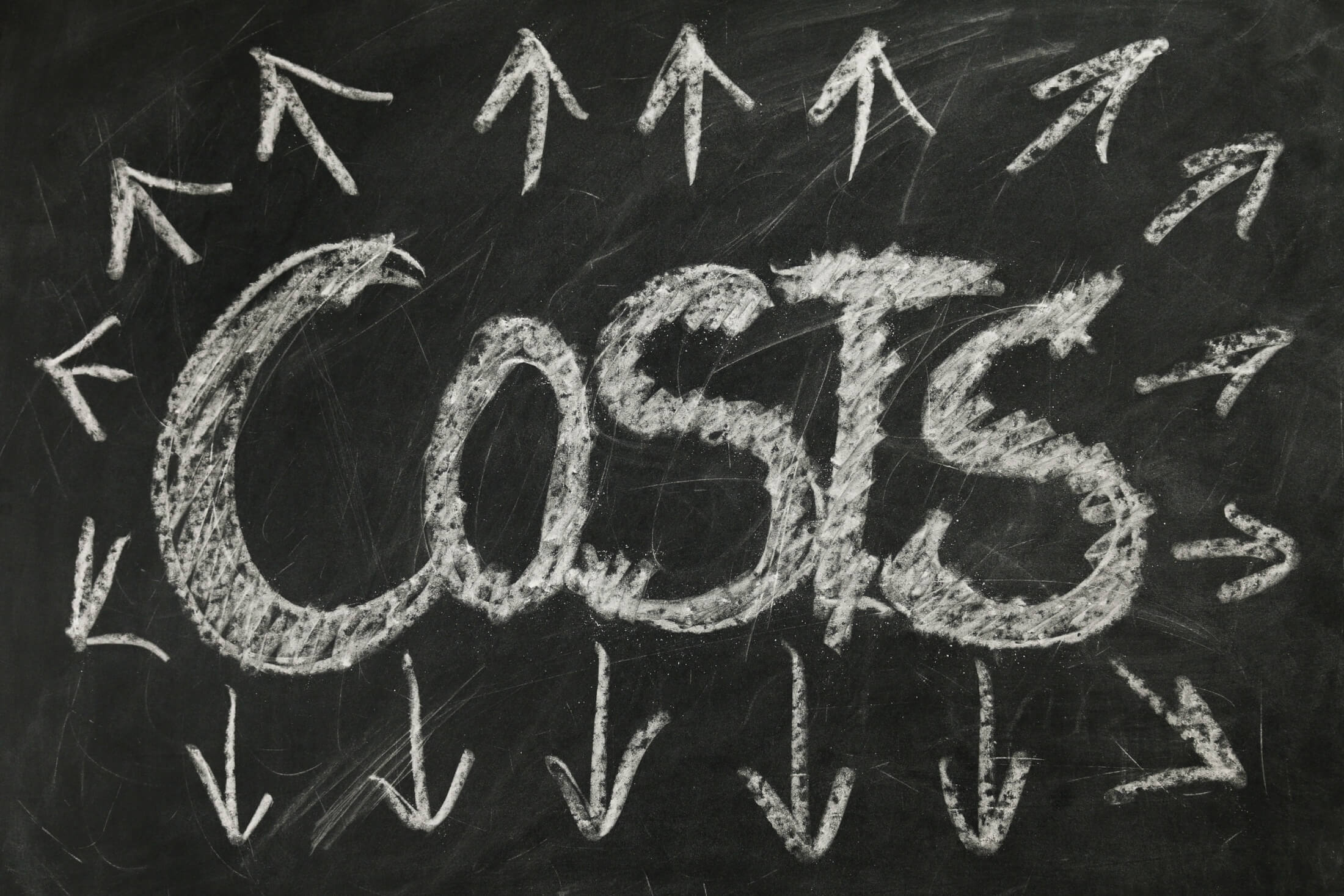 costs written on a chalkboard