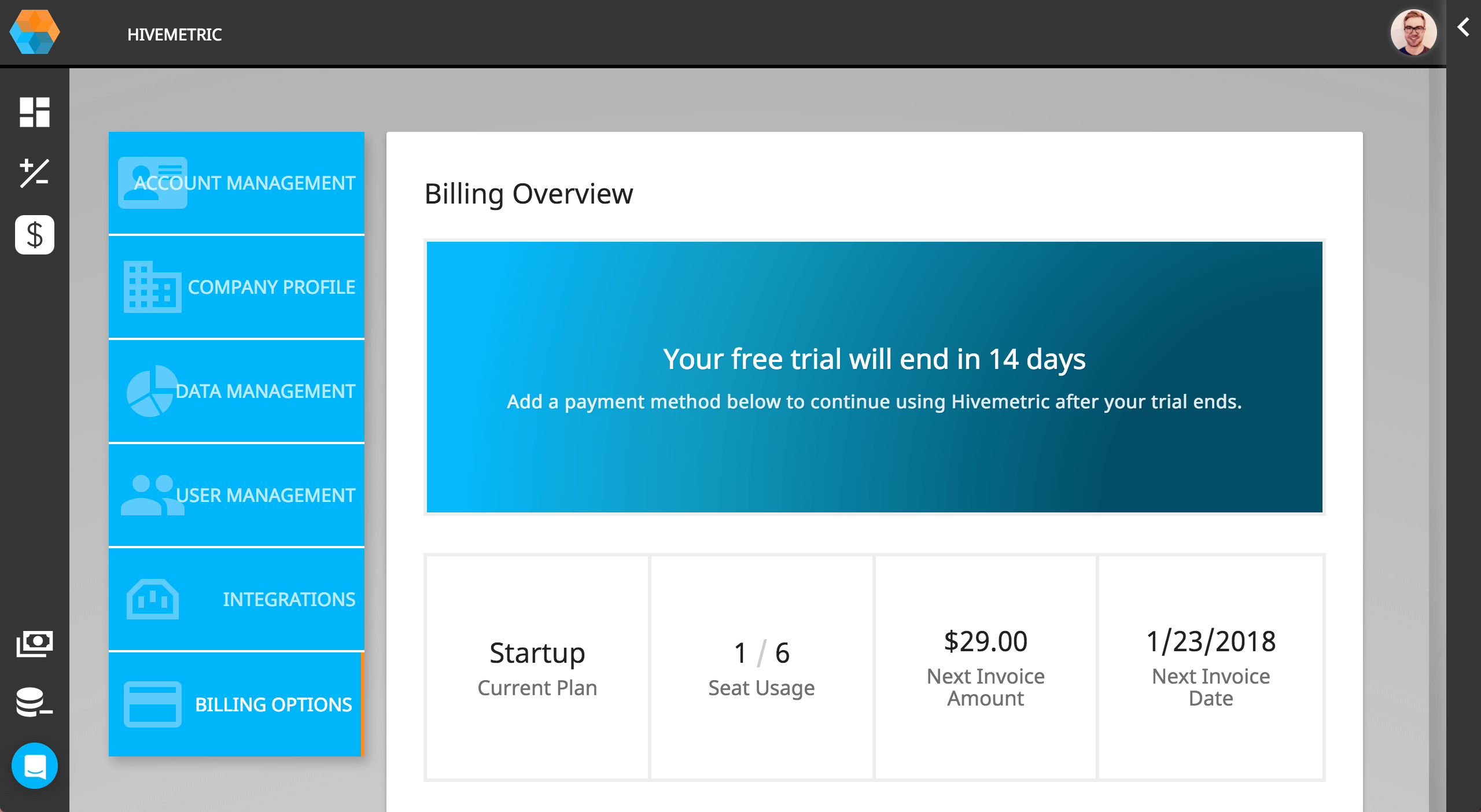 Hivemetric billing options